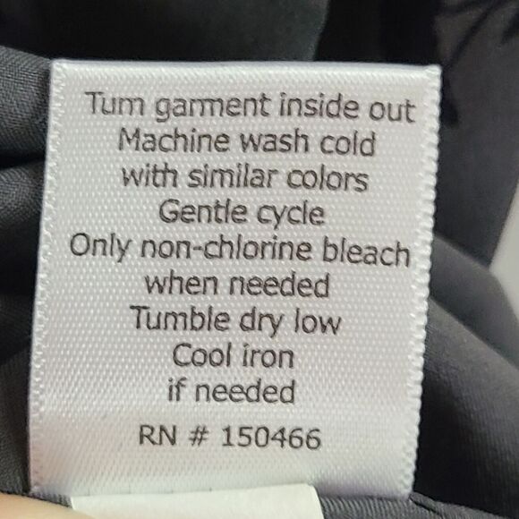 New 41 Hawthorn W's (L) Gray & Black Floral Satin Flutter Sleeve Faux Wrap Dress - Picture 13 of 14